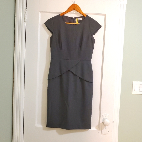 Calvin Klein grey cap sleeve shift dress sz 2 - Picture 1 of 7